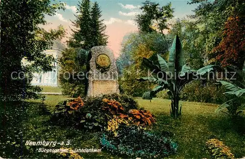 AK / Ansichtskarte 73808166 Naumburg__Saale Buergergarten Lahndenkmal 