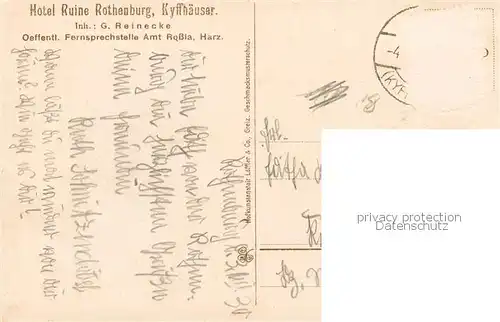 AK / Ansichtskarte 73808175 Kyffhaeuser Bismarckturm auf der Rothenburg  Kyffhaeuser