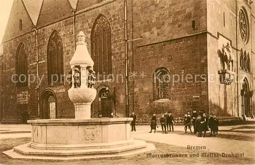 AK / Ansichtskarte  Bremen Marcusbrunnen und Moltke Denkmal Bremen