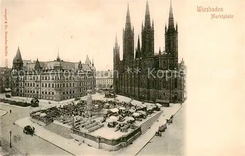 AK / Ansichtskarte 73808225 Wiesbaden Marktplatz Dom Wiesbaden