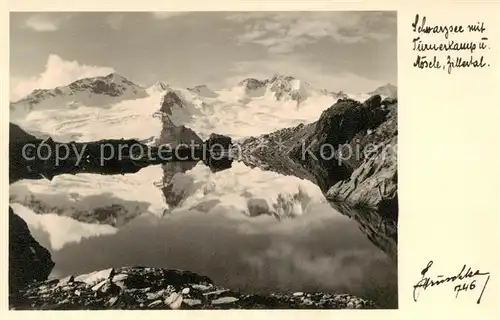 AK / Ansichtskarte  Schwarzsee_Tirol mit Turnerkamp und Moesele im Zillertal Schwarzsee Tirol