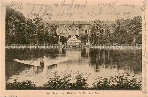 AK / Ansichtskarte  Stuttgart Residenzschloss mit See Stuttgart