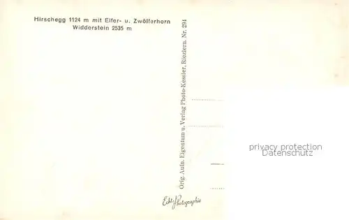 AK / Ansichtskarte  Hirschegg_Kleinwalsertal_Vorarlberg mit Elfer und Zwoelferhorn und Widderstein Hirschegg_Kleinwalsertal