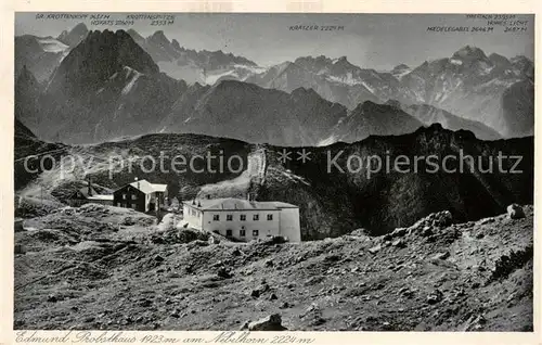 AK / Ansichtskarte 73808290 Nebelhorn Edmund Probst Haus Panorama Nebelhorn