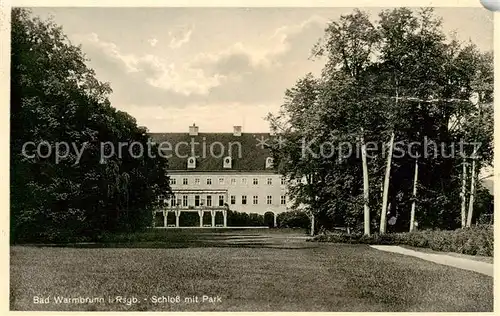 AK / Ansichtskarte 73808336 Bad_Warmbrunn_Cieplice_Slaskie-Zdroj_Jelenia-Gora Schloss mit Park 