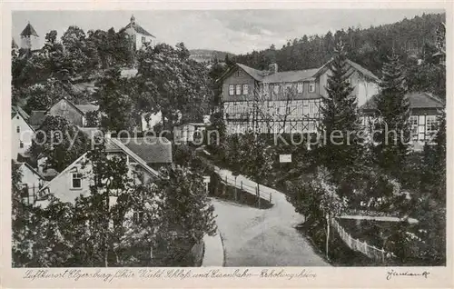 AK / Ansichtskarte 73808355 Elgersburg Wald Schloss und Eisenbahn Erholungsheim Elgersburg
