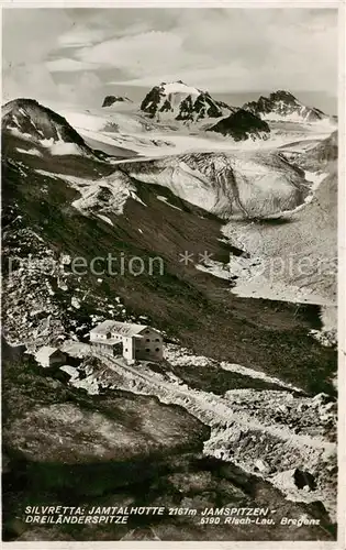 AK / Ansichtskarte Silvretta Jamtalhuette Jamspitzen Dreilaenderspitze Silvretta
