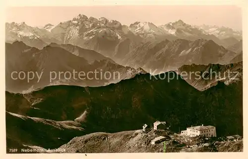 AK / Ansichtskarte  Oberstdorf Panorama Blick vom Nebelhorn gegen Maedelegabel und Biberkopf Gebirgspanorama Oberstdorf