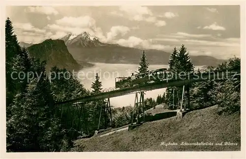 AK / Ansichtskarte 73808417 Bergbahn Rigibahn Schnurtobelbruecke Pilatus Bergbahn