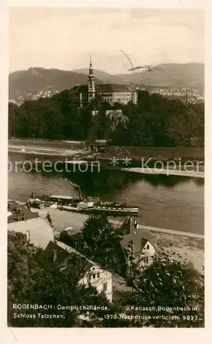AK / Ansichtskarte 73808426 Bodenbach_-Tetschen_Boehmen_Ustecky_Kraj_CZ Dampfschifflaende Schloss Tetschen 
