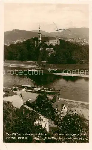 AK / Ansichtskarte  Bodenbach_-Tetschen_Boehmen_Ustecky_Kraj_CZ Dampfschifflaende Schloss Tetschen 