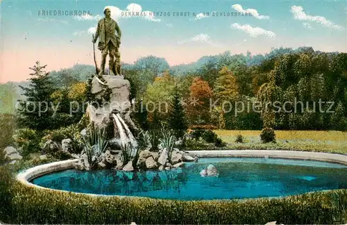 AK / Ansichtskarte 73808432 Friedrichroda Denkmal Herzog Ernst II im Schlosspark Feldpost Friedrichroda