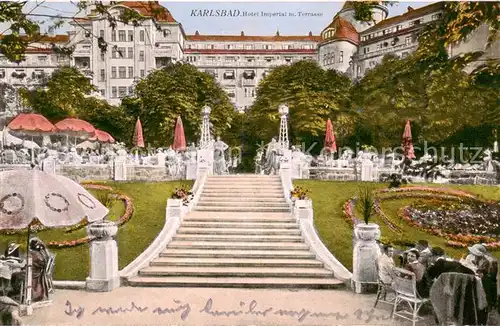 AK / Ansichtskarte  Karlsbad_Eger_Karlovy_Vary Hotel Imperial mit Terrasse 