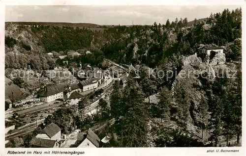 AK / Ansichtskarte  Ruebeland_Harz Panorama mit Hoehleneingaengen Ruebeland_Harz