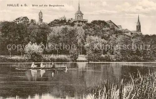 AK / Ansichtskarte 73808493 Halle_Saale Blick auf die Bergschenke Saalepartie Halle_Saale