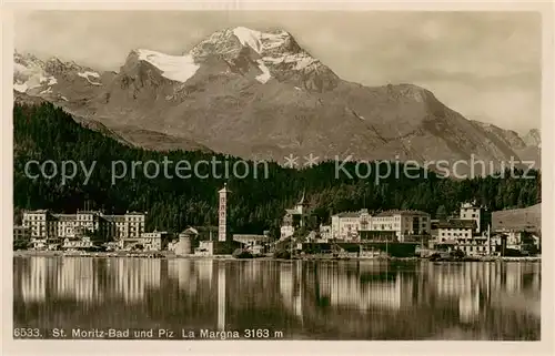 AK / Ansichtskarte St_Moritz_Bad_GR mit Piz La Margna St_Moritz_Bad_GR