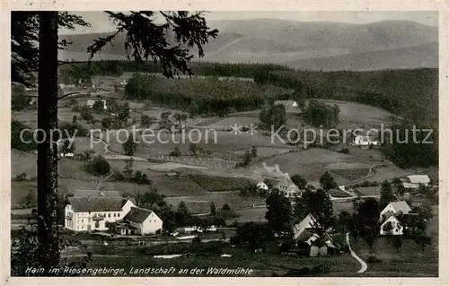 AK / Ansichtskarte  Hain__Podgorzyn_Riesengebirge Landschaft an der Waldmuehle 