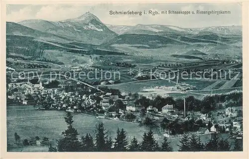 AK / Ansichtskarte  Schmiedeberg_Riesengebirge_Smideberk_Kovarska_CZ mit Schneekoppe und Riesengebirgskamm 