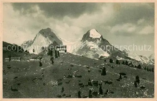 AK / Ansichtskarte  Schachen_1876m_Garmisch-Partenkirchen Koenigshaus auf dem Schachen mit Alpspitze und Hochblassen 