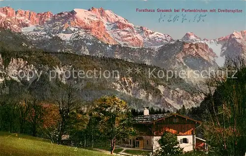 AK / Ansichtskarte  Partenkirchen Forsthaus Graseck mit Dreitorspitze Partenkirchen