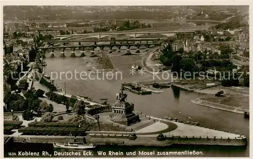 AK / Ansichtskarte  Koblenz__Rhein Deutsches Eck Zusammenfluss von Rhein und Mosel 