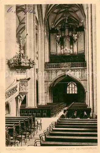 AK / Ansichtskarte  Noerdlingen Inneres der Georgskirche Noerdlingen