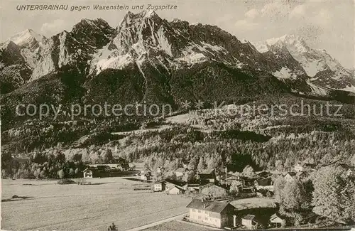 AK / Ansichtskarte  Untergrainau mit Waxenstein und Zugspitze Untergrainau