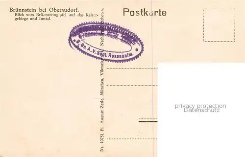 AK / Ansichtskarte 73808554 Oberaudorf Bruennstein Blick vom Bruennsteingipfel auf Kaisergebirge und Inntal Oberaudorf