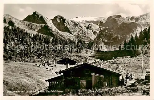 AK / Ansichtskarte  Gotzenalm_1740m_Berchtesgaden mit Hochkoenig und Teufelshoerner 