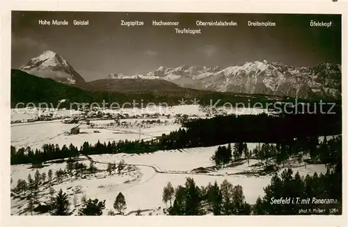 AK / Ansichtskarte 73808560 Seefeld_Tirol Panorama mit Zugspitze Seefeld Tirol