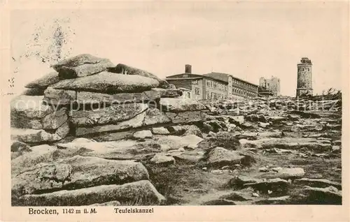 AK / Ansichtskarte  Brocken_Harz Teufelskanzel Brocken Harz