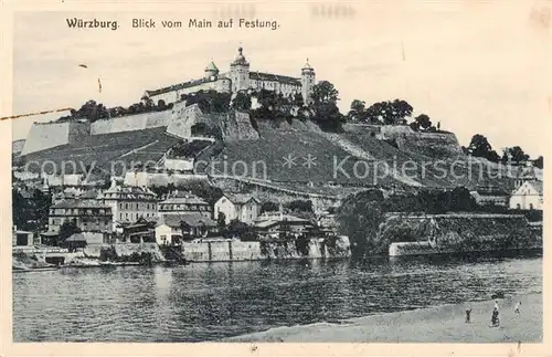 AK / Ansichtskarte 73808589 Wuerzburg Blick vom Main auf Festung Wuerzburg