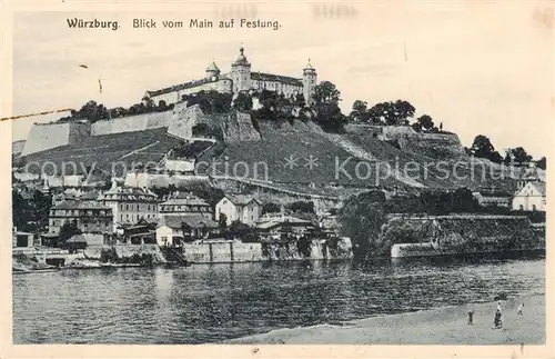 AK / Ansichtskarte  Wuerzburg Blick vom Main auf Festung Wuerzburg