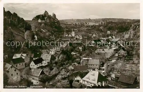 AK / Ansichtskarte  Pottenstein_Oberfranken Panorama mit Schloss Pottenstein_Oberfranken