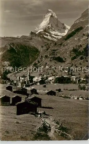 AK / Ansichtskarte Zermatt_VS Panorama mit Matterhorn Zermatt_VS
