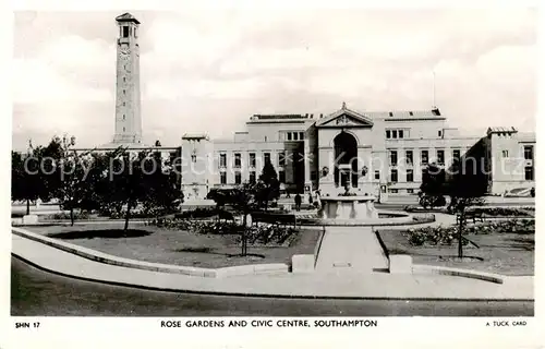 AK / Ansichtskarte 73808648 Southampton__UK Rose Gardens and Civic Centre Tucks Post Card 