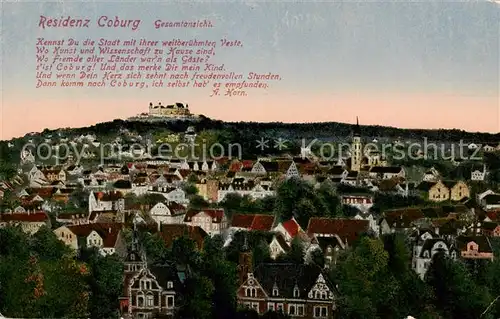 AK / Ansichtskarte  Coburg Stadt und Schloss Coburg