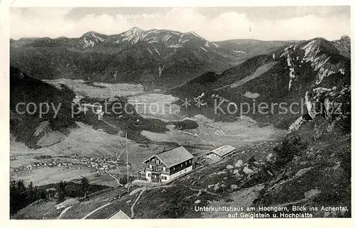 AK / Ansichtskarte  Marquartstein Unterkunftshaus am Hochgern Blick ins Achental auf Geiglstein und Hochplatte Marquartstein