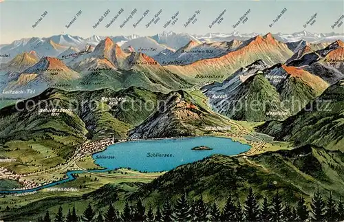 AK / Ansichtskarte  Schliersee Panoramakarte Schliersee