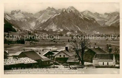 AK / Ansichtskarte  Rubi_Oberstdorf mit Kratzer Maedelegabelgruppe Himmelsschrofen Linkerskopf Rappenseekopf und Biberkopf Rubi_Oberstdorf