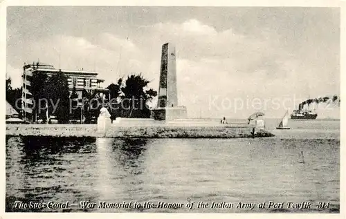 AK / Ansichtskarte  Port_Tewfik Monument Commemoratif a lEntree du Canal pres de Suez Port Tewfik