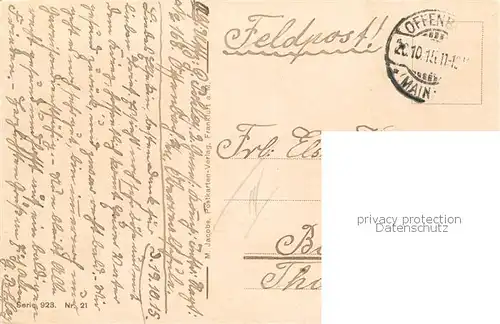 AK / Ansichtskarte  Offenbach__Main Partie in den neuen Anlagen Feldpost 