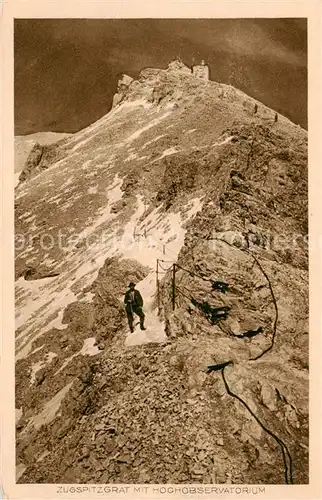 AK / Ansichtskarte  Zugspitze_Garmisch-Partenkirchen Zugspitzgrat mit Hochobservatorium 