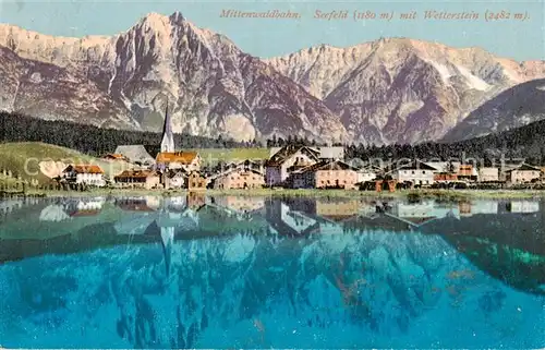 AK / Ansichtskarte 73808745 Seefeld_Tirol Mittenwaldbahnmit Wetterstein Seefeld Tirol