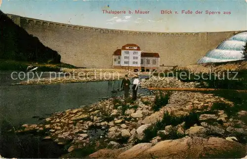 AK / Ansichtskarte 73808752 Mauer_Jelenia_Gora Thalsperre bei Mauer Blick vom Fusse der Sperre Feldpost 