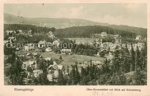 AK / Ansichtskarte 73808759 Ober-Krummhuebel_Karpacz_Riesengebirge_PL mit Blick auf Brueckenberg 