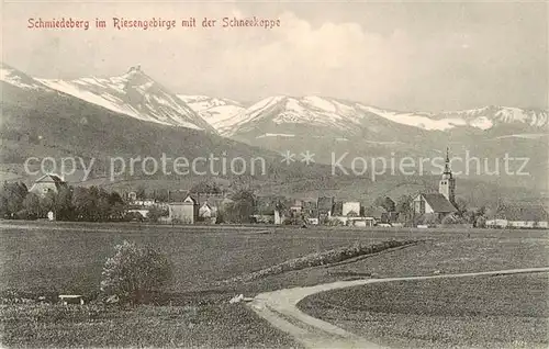 AK / Ansichtskarte 73808798 Schmiedeberg_Riesengebirge_Smideberk_Kovarska_CZ Panorama mit Schneekoppe 