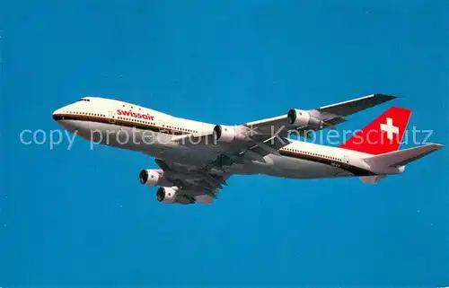 AK / Ansichtskarte 73808831 Flugzeuge_Zivil Swissair Boeing 747 B 