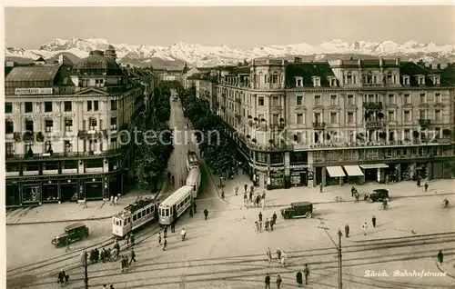 AK / Ansichtskarte  Strassenbahn Zuerich Bahnhofstrasse 