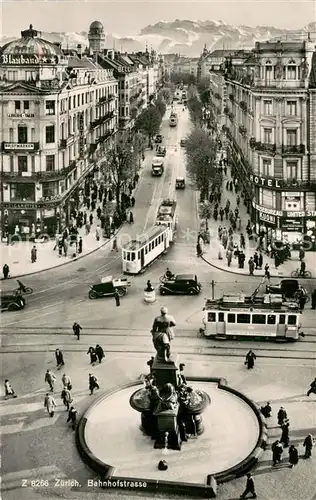 AK / Ansichtskarte  Strassenbahn Zuerich Bahnhofstrasse 